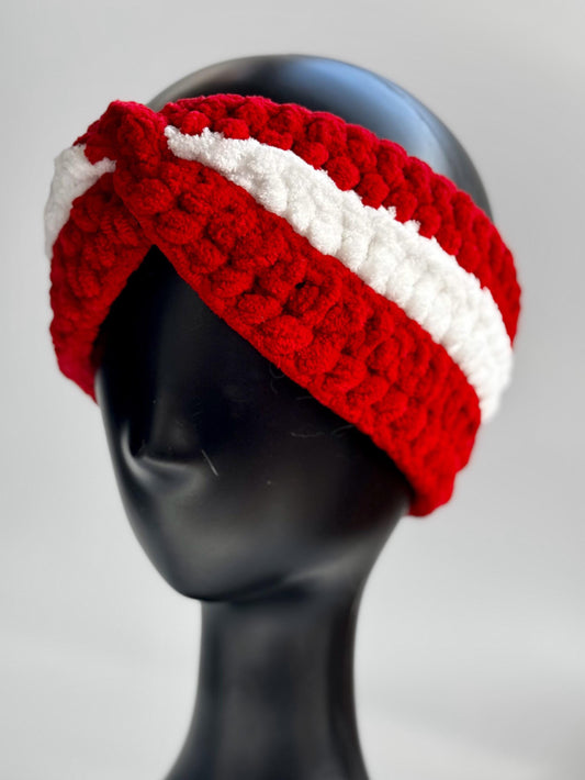 Handmade Christmas-Inspired Crocheted Ear Warmer