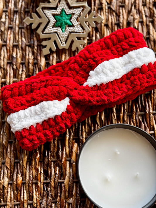 Handmade Christmas-Inspired Crocheted Ear Warmer
