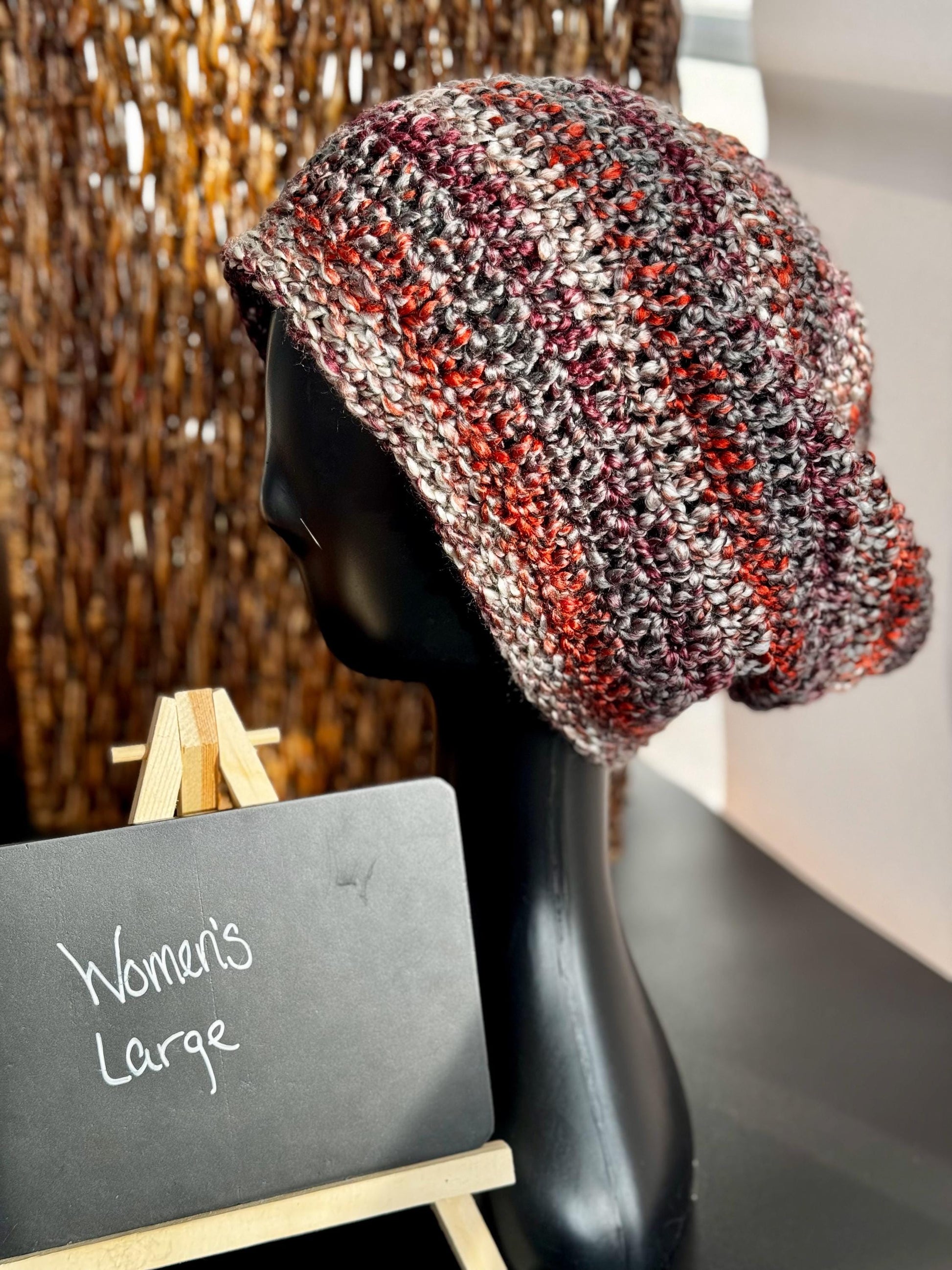 Multicolored Handmade Crocheted Slouchy Hat